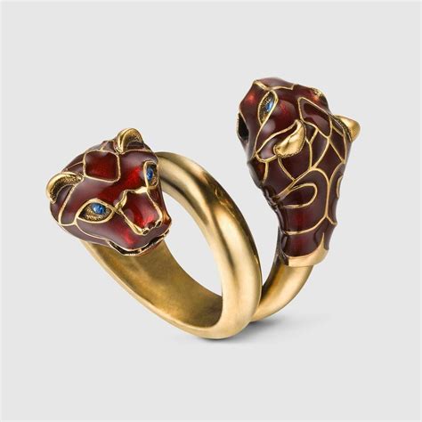 selfridges tiger gucci ring red enamel|GUCCI .